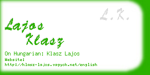 lajos klasz business card